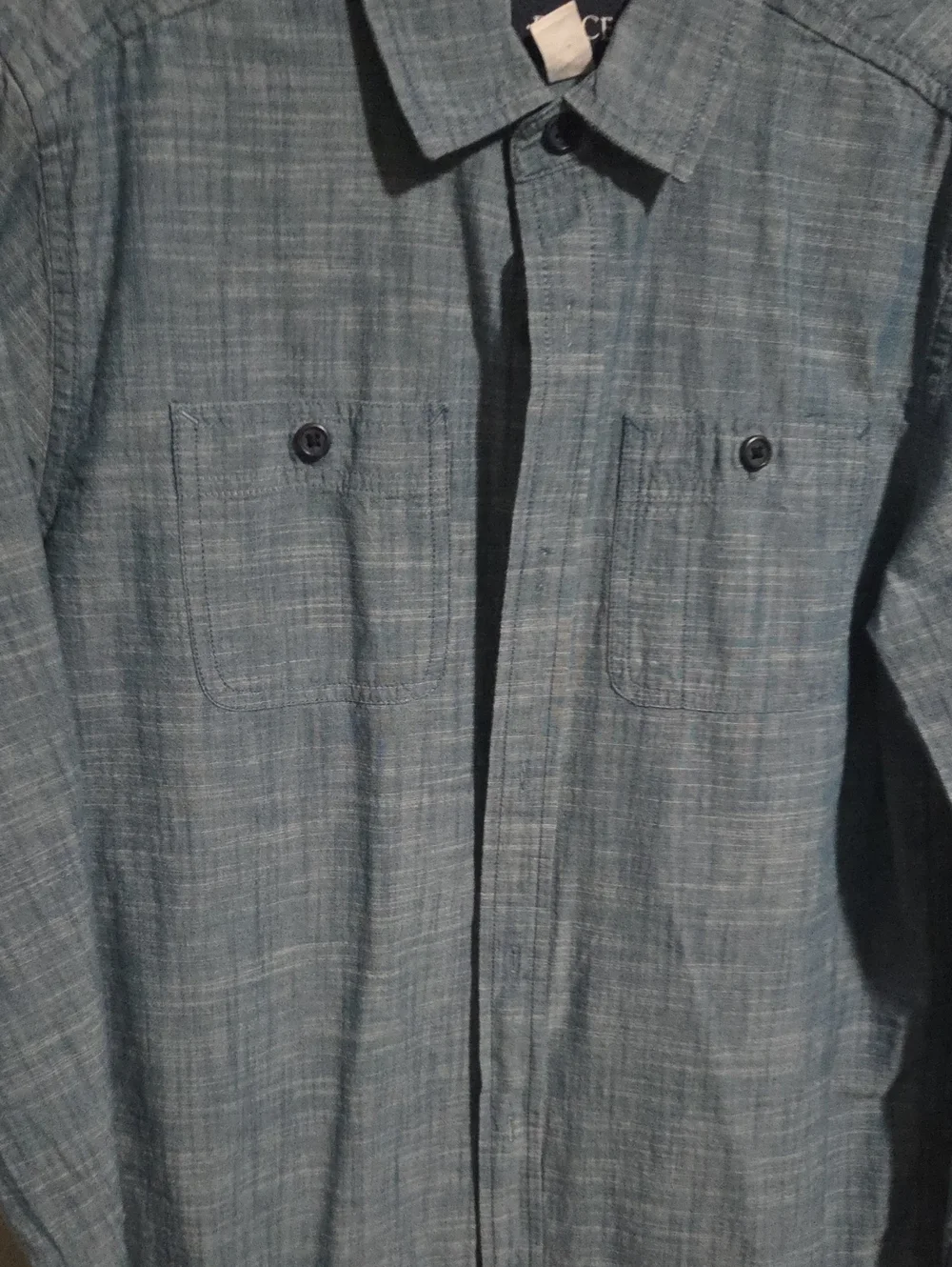 The Children's Place Blue Button-Down Shirt for Kids. Chambray Blue